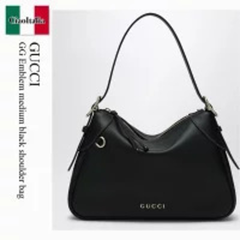 Gucci Bag Handbag GG Emblem Black Shoulder Pouch